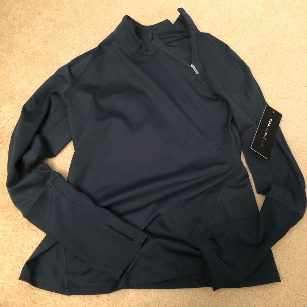 Yogalicious Small Green Asymmetrical-ZIP Pullover